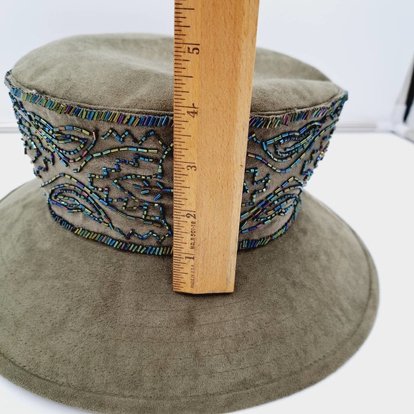 Whittall & Shon Womens Hat Green Fancy Tea Party Brim High Crown main image 7